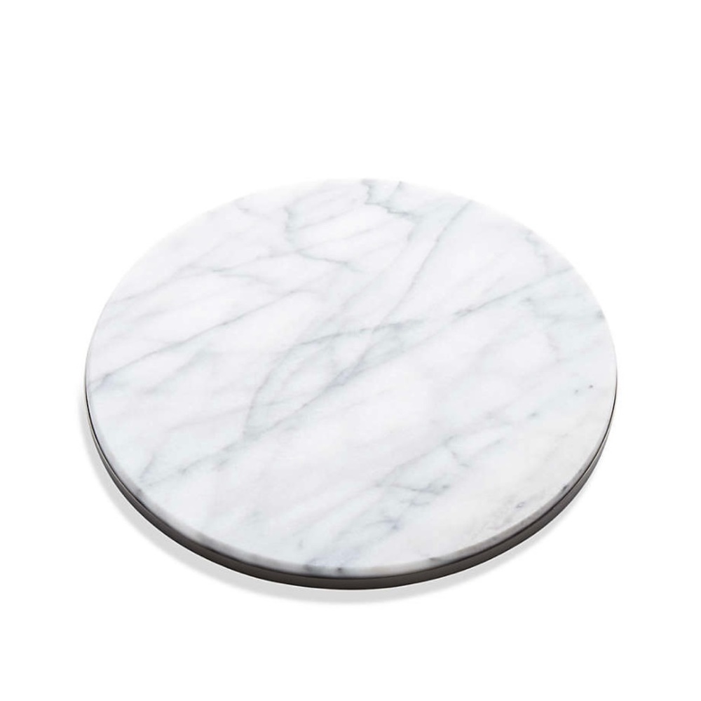 French Kitchen Marble/Graphite Trivet white gray NWT metal base